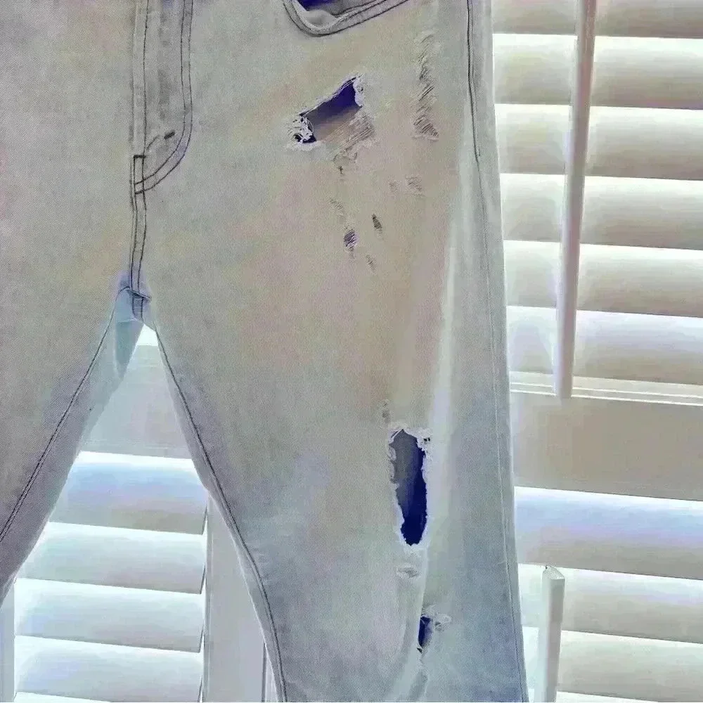 J Brand ripped jeans in light blue soft denim